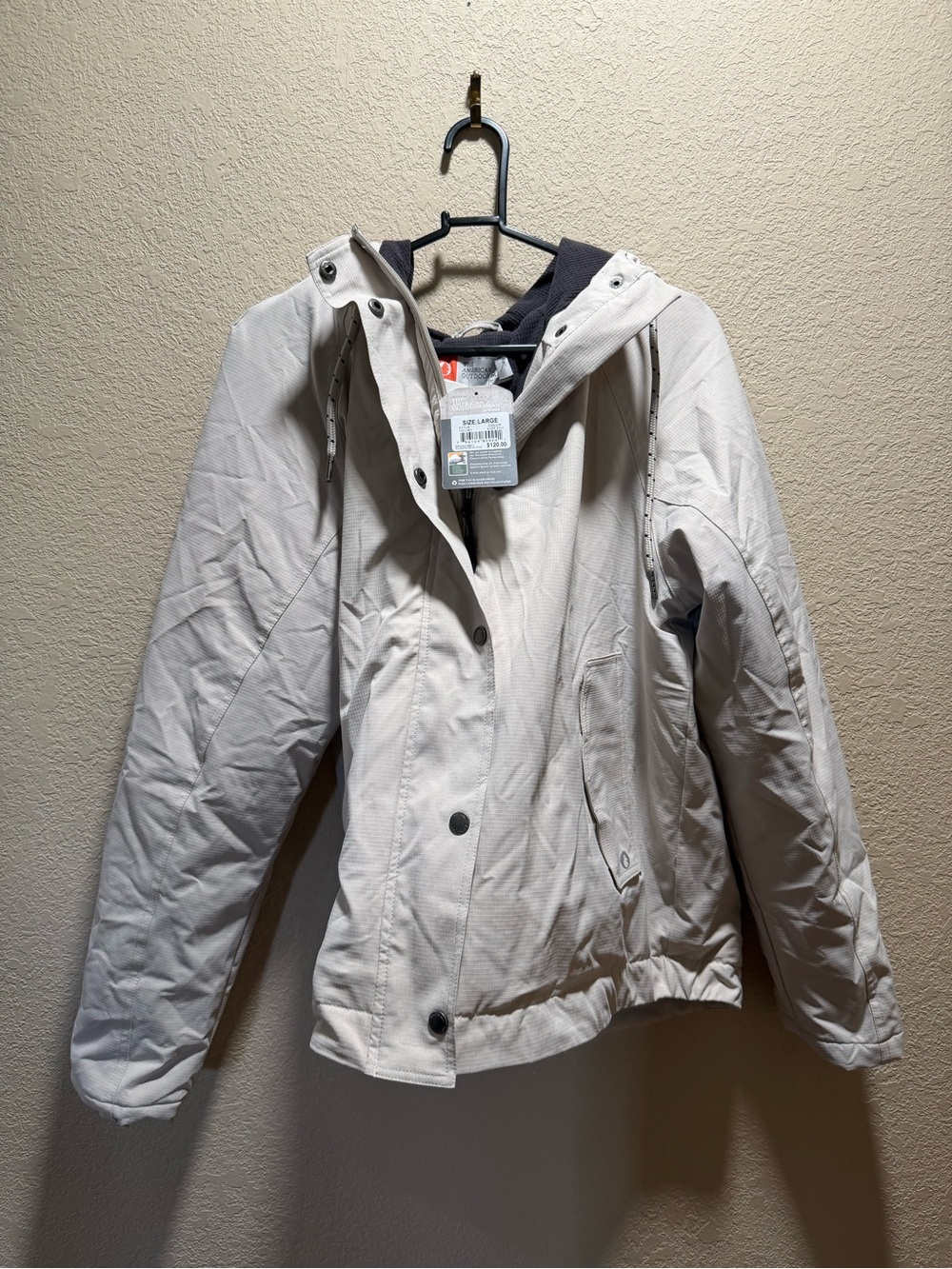 The American Outdoorsman Light Beige Hooded Winter Jacket